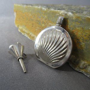 OCEAN WAVES Perfume Bottle Sterling Silver with Funnel